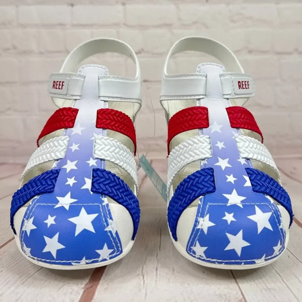 Reef Water Americana Kids Sandals Beach Pool Slides Size 2